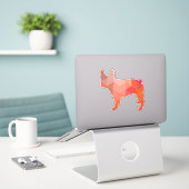 Frans Bulldog Geometric Pattern Silhouette Sticker (Laptop op bureau)