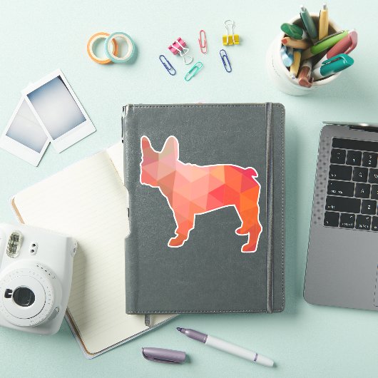 Frans Bulldog Geometric Pattern Silhouette Sticker (iPad Cover)