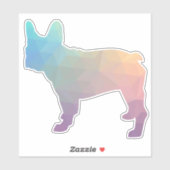 Frans Bulldog Geometric Pattern Silhouette Sticker (Vel)