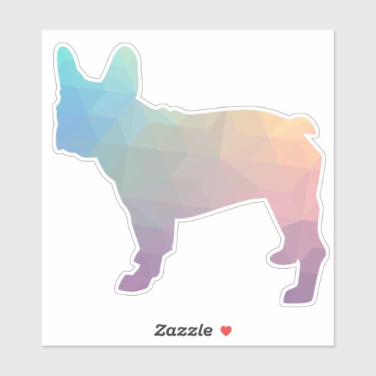 Frans Bulldog Geometric Pattern Silhouette Sticker (Vel)