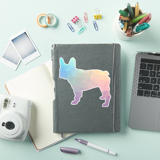 Frans Bulldog Geometric Pattern Silhouette Sticker (iPad Cover)