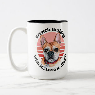 Frans bulldog grappige quote tweekleurige koffiemok