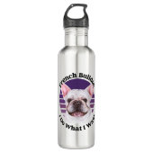 Frans bulldog grappige quote waterfles  (Voorkant)