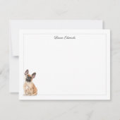 Frans Bulldog Gray Border Personalized Stationery Notitiekaartje (Voorkant)