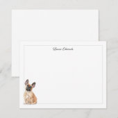 Frans Bulldog Gray Border Personalized Stationery Notitiekaartje (Voorkant / Achterkant)
