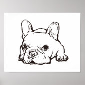 Frans Bulldog Handwrited Illustration Poster (Voorkant)