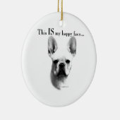 Frans Bulldog Happy Face Keramisch Ornament (Rechts)
