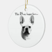 Frans Bulldog Happy Face Keramisch Ornament (Links)