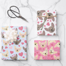 Frans Bulldog hart naadloos patroon