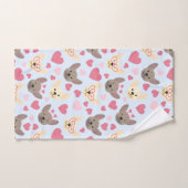 Frans Bulldog hart Valentijnsdag patroon Handdoek (Handdoek)