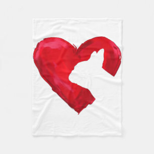 Frans Bulldog Heart Valentijnsdag Hondenliefhebber Fleece Deken