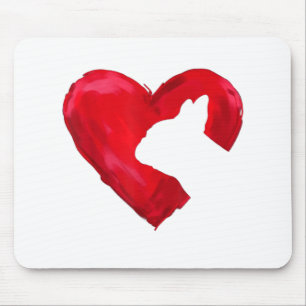 Frans Bulldog Heart Valentijnsdag Hondenliefhebber Muismat