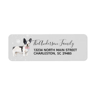 Frans Bulldog Holiday kerstadres Frenchie Etiket