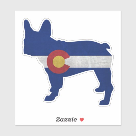Frans Bulldog Hondenras Colorado Flag Sticker (Vel)