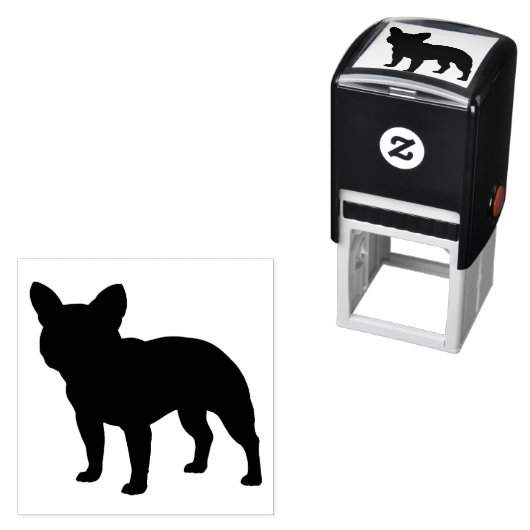 Frans Bulldog Hondenras Silhouette Zelfinktende Stempel (In situ)