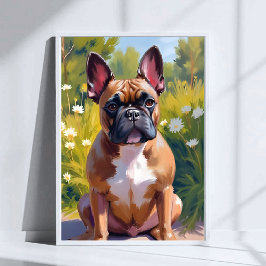 Frans Bulldog Huisdier Schilderij Hond Kunst Poster
