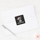Frans Bulldog kerstpun FRENCHIE CLAUS Square Vierkante Sticker (Envelop)