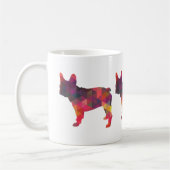 Frans Bulldog kleurig Geometric Silhouette Koffiemok (Links)