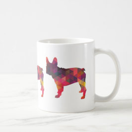 Frans Bulldog kleurig Geometric Silhouette Koffiemok