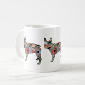 Frans Bulldog kleurig Geometric Silhouette Koffiemok (Voorkant links)