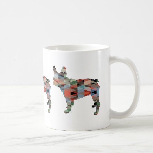Frans Bulldog kleurig Geometric Silhouette Koffiemok (Rechts)