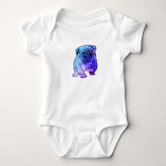 Frans Bulldog Mandala Art Jersey Bodysuit, wit Romper (Voorkant)