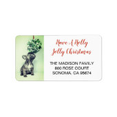 Frans Bulldog & Mistletoe Return Address Label (Voorkant)