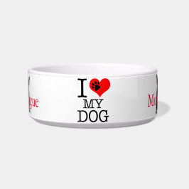 Frans Bulldog Monogram Ik hou van mijn hond Leuke  Voerbakje