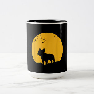 Frans Bulldog Moon Halloween Geïnspireerd design Tweekleurige Koffiemok
