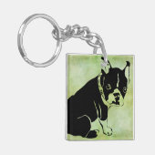 FRANS BULLDOG NAAM Acrylische Sleutelhanger (Voorkant Links)