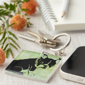 FRANS BULLDOG NAAM Acrylische Sleutelhanger (Voorkant Rechts)