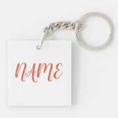 FRANS BULLDOG NAAM Acrylische Sleutelhanger (Achterkant)