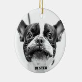Frans Bulldog-Ornament Aangepaste foto toevoegen Keramisch Ornament (Rechts)