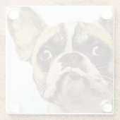 Frans Bulldog Painted Portrait Glazen Onderzetter (Achterkant)