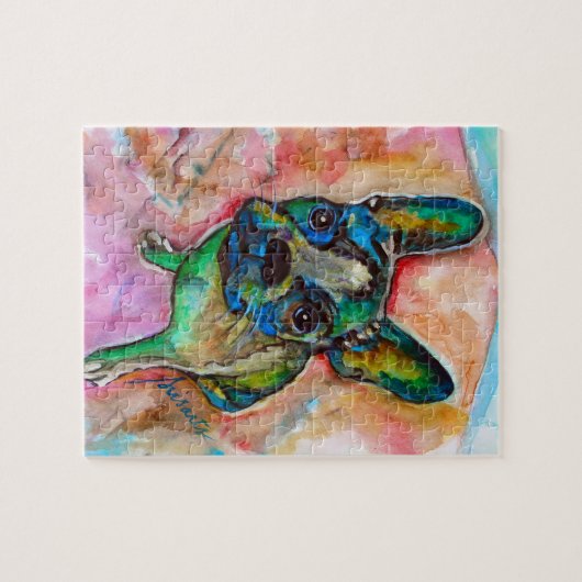 FRANS BULLDOG PAINTING LEGPUZZEL (Horizontaal)