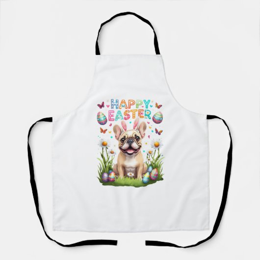 Frans Bulldog Pasen Shirt Grappige Frenchie Konijn Schort (Voorkant)