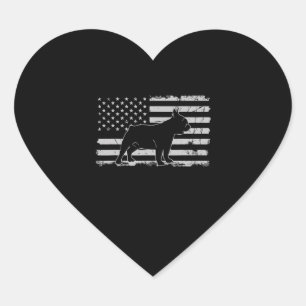 Frans Bulldog Patriotic Hondenliefhebber Gifts Hart Sticker