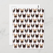 Frans Bulldog Pattern Briefkaart (Voorkant / Achterkant)