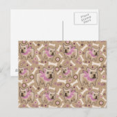 Frans Bulldog Pattern Briefkaart (Voorkant / Achterkant)