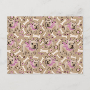 Frans Bulldog Pattern Briefkaart