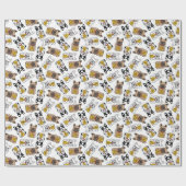 Frans Bulldog Pattern Cadeaupapier (Vlak)