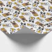 Frans Bulldog Pattern Cadeaupapier (Hoek)