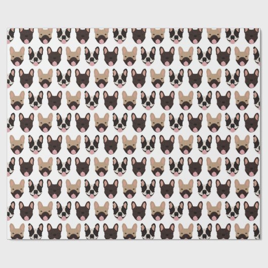 Frans Bulldog Pattern Cadeaupapier (Vlak)