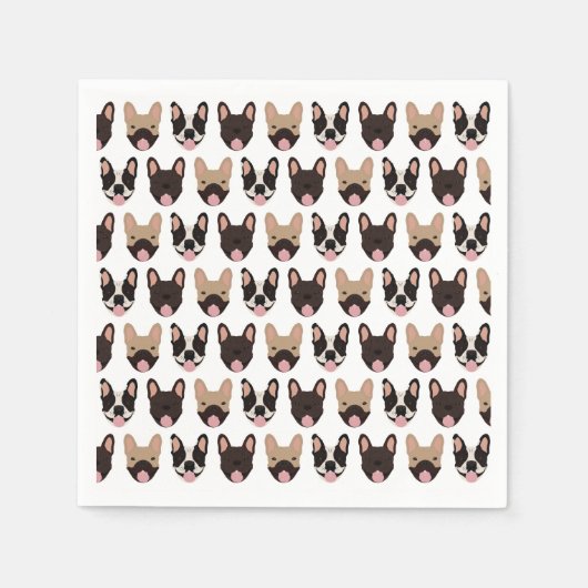Frans Bulldog Pattern Servet (Voorkant)