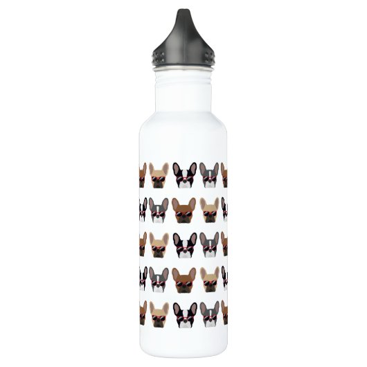 Frans Bulldog Pattern Waterfles (Links)