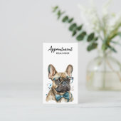 Frans Bulldog Personalized Dog Groomer Pet Sitter Afsprakenkaartje (Staand voorkant)