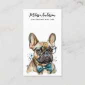 Frans Bulldog Personalized Dog Groomer Pet Sitter Visitekaartje (Voorkant)