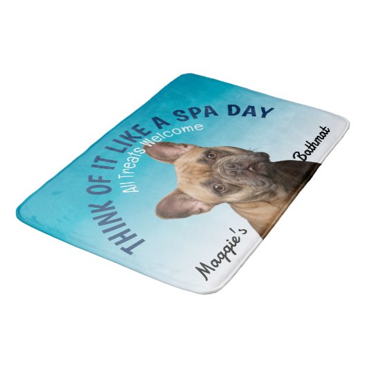 Frans Bulldog Personalized Hondenliefhebber Bath M Badmat (Gekanteld)