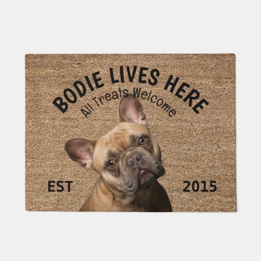 Frans Bulldog Personalized Hondenliefhebber Doorma Deurmat (Voorkant)