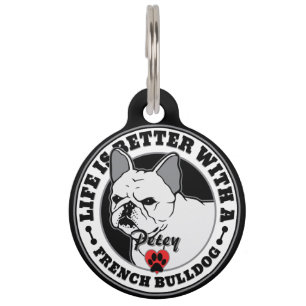 Frans Bulldog Personalized Life is beter Huisdierpenning